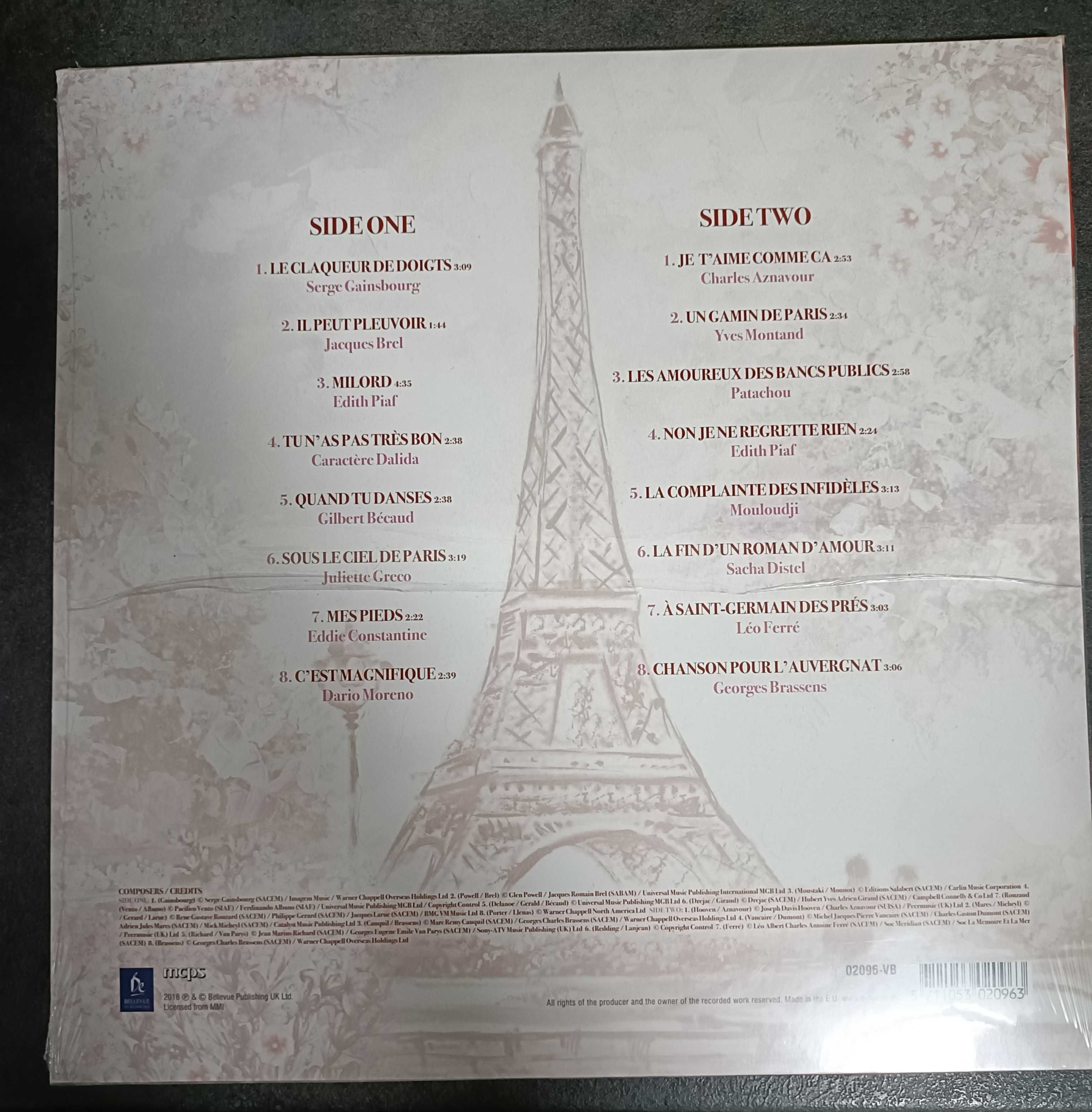 L'amour a Paris 16 chansons d'amour winyl
