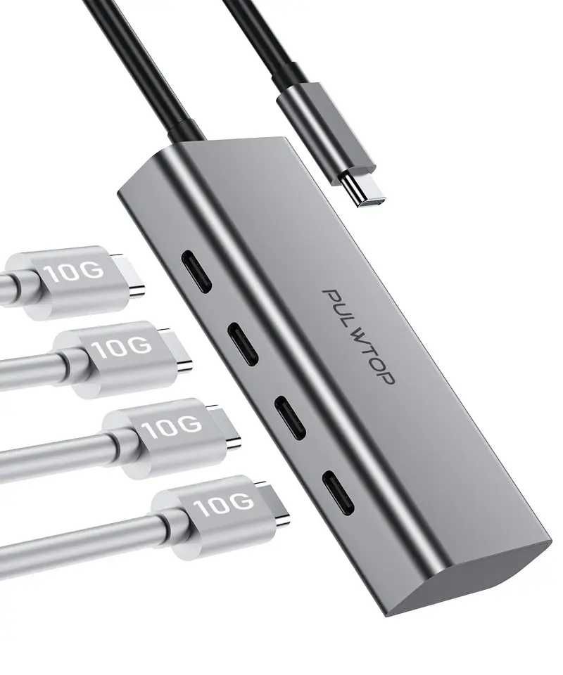 Pulwtop 4 portowy Hub USB C 10Gbps