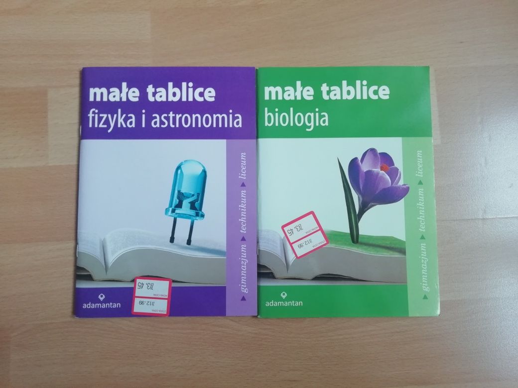 Małe tablice do biologii oraz fizyki i astronomii