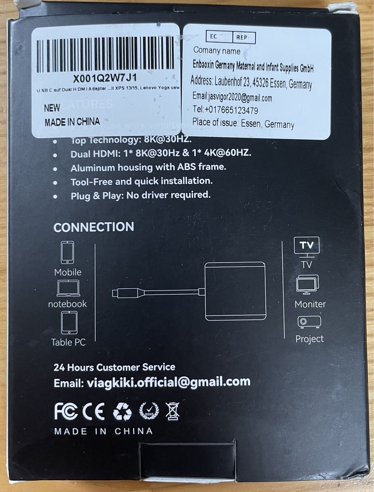 Adapter 2x HDMI to USB-C.