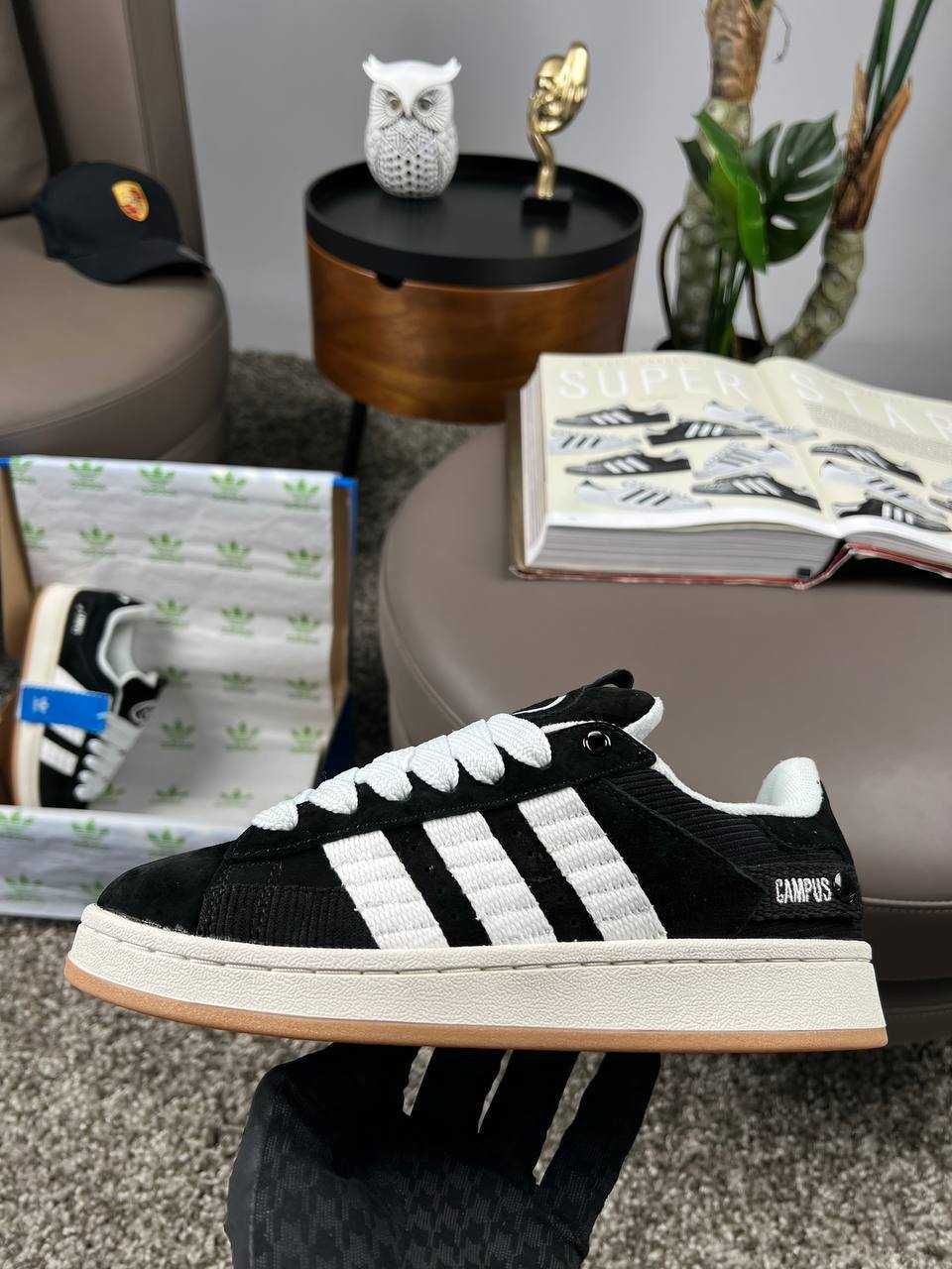 Жіночі кросівки адідас кампус Adidas Originals Campus 00s Black White