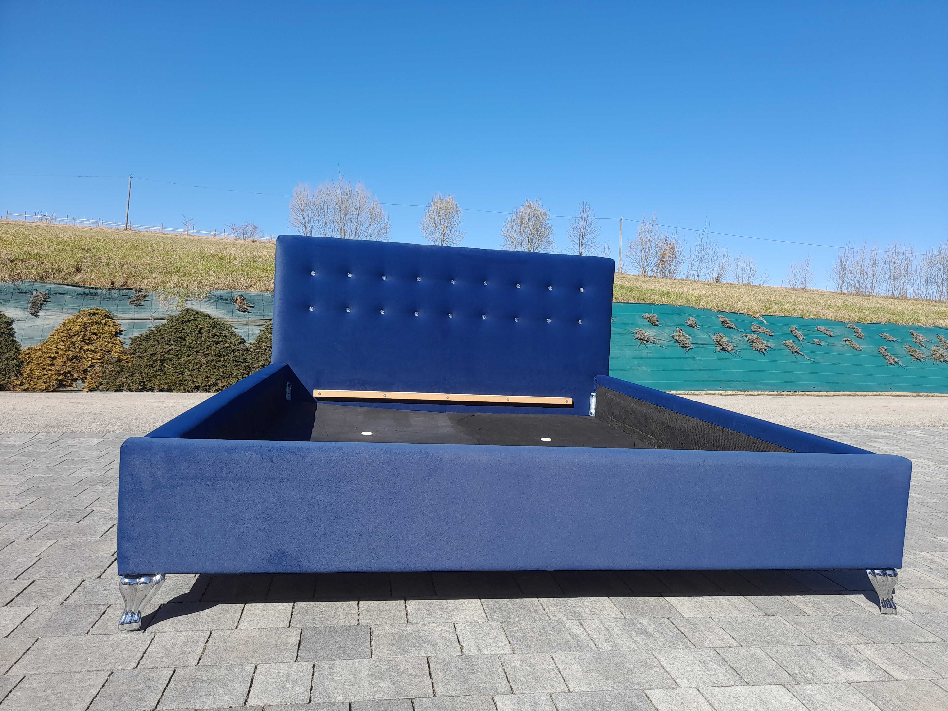 Łóżko JAK NOWE 3 kolory tapicerowane MATT Velvet stelaż 160x200 pojemn