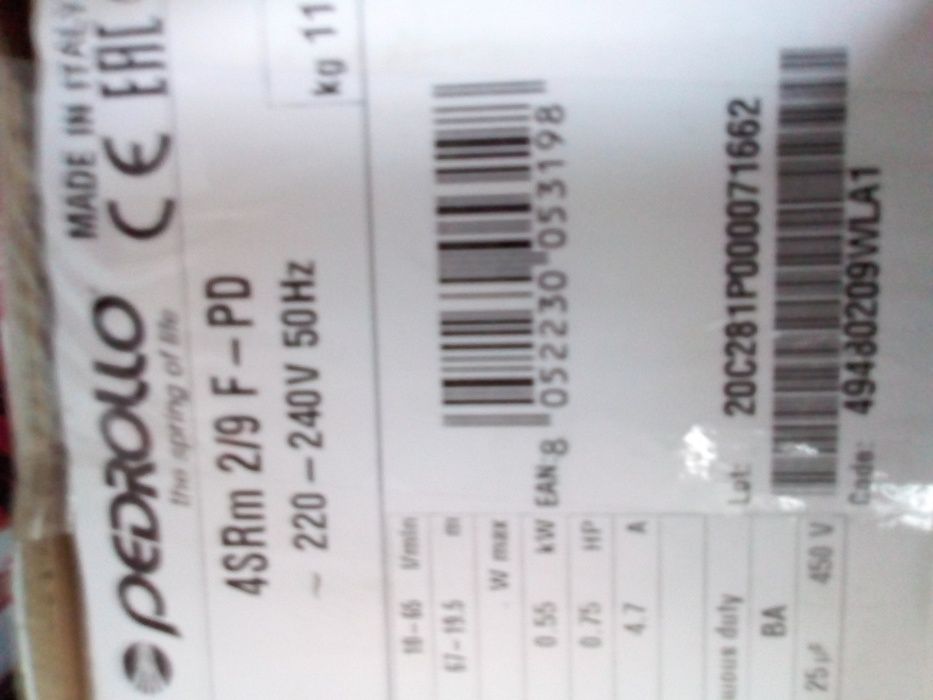 Насос глибинний Pedrollo - 4SRm 2/9 Італія