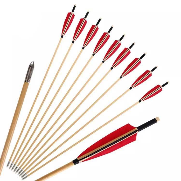 QBest strzała drewniana 82 cm lotka indyk 5" 10 sztuk