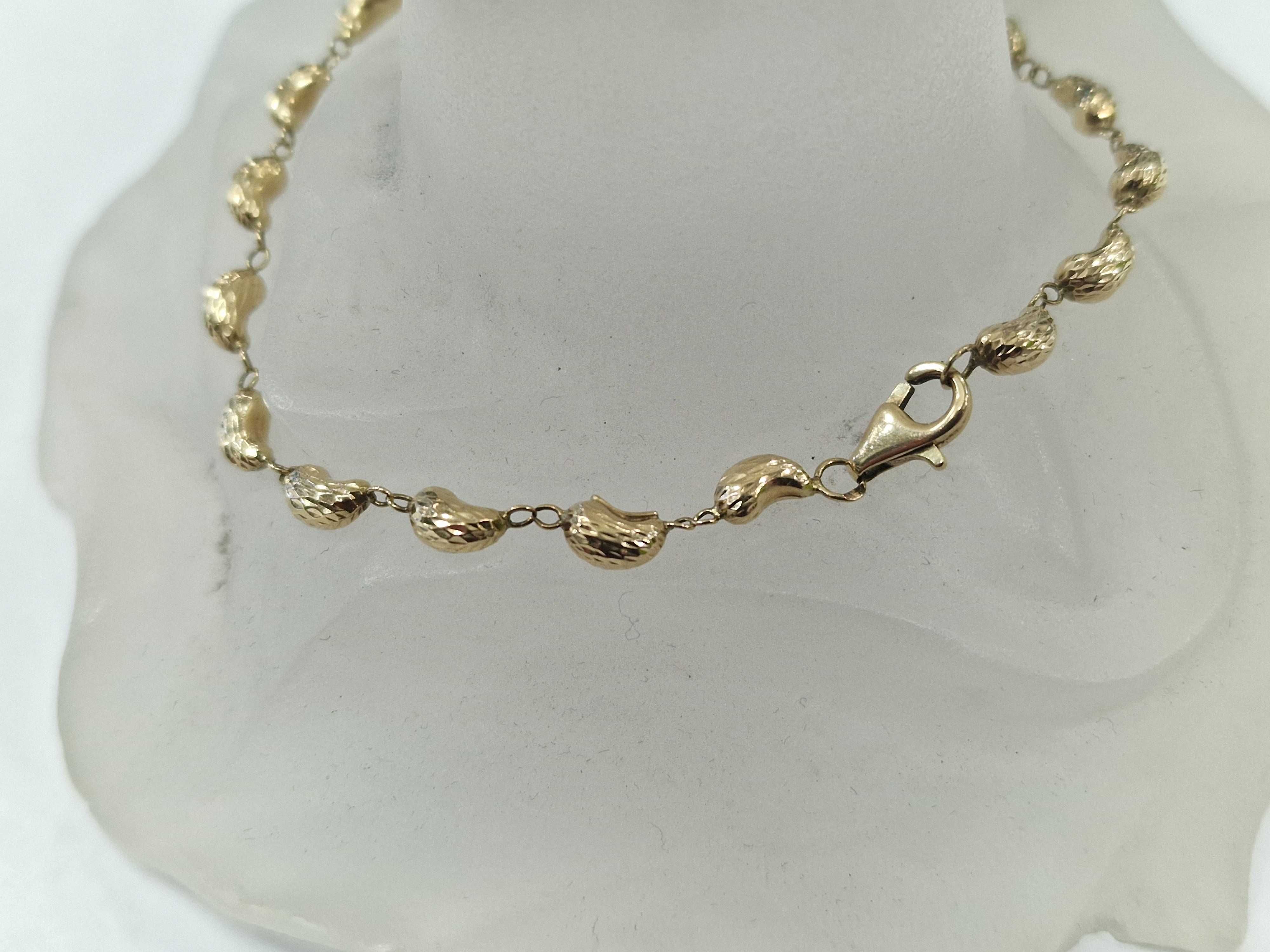 Złota bransoletka damska/ 585/ 3.13 gram/ 19cm/ nowoczesna