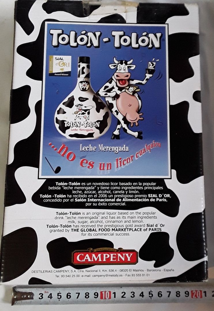 Conjunto Garrafa + 2 copos Tolón Tolón Licor Merengada Creme