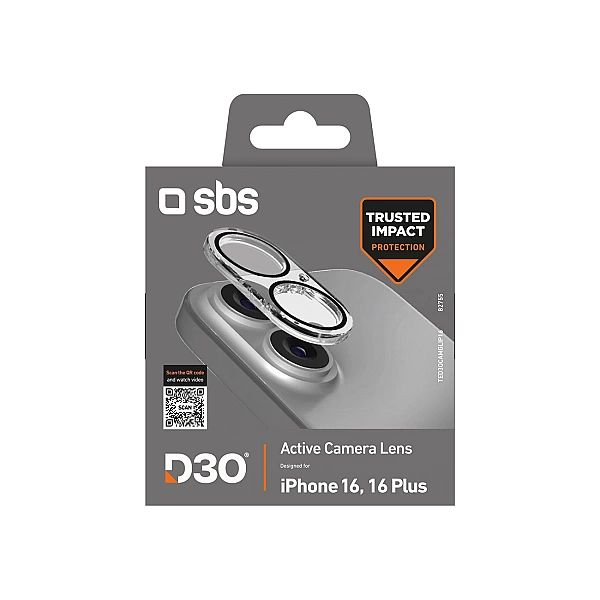 Szkło hartowane SBS Active Camera Lens D3O na aparat do iPhone 16 / 16