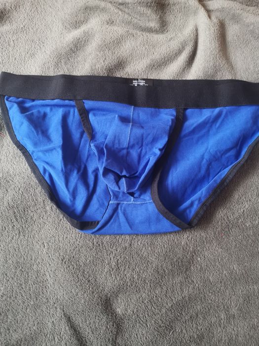 Slipki męskie rozmiar L niebieskie nowe, bawełna