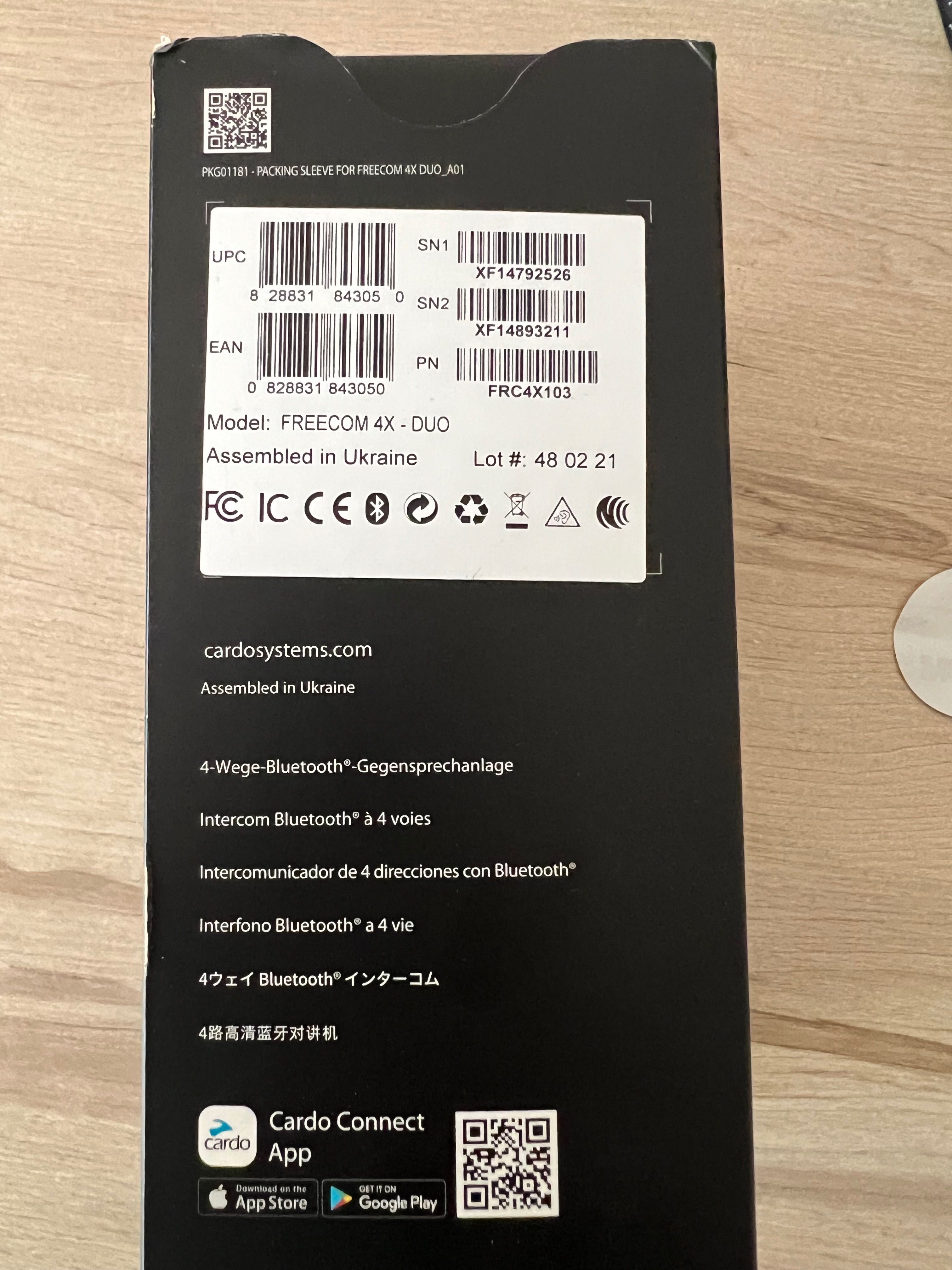 Interkomy Cardo Freecom 4X Duo