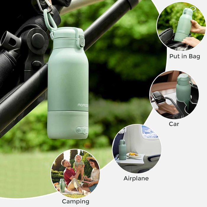 Momcozy, przenośny, wielofunkcyjny podgrzewacz do mleka, 500 ml