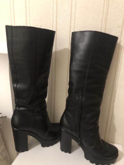 Сапоги шкіряні зимні