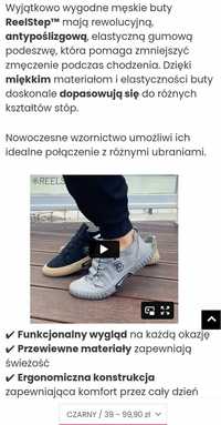 Nowe buty męskie mega wygodne rozm.od 39 do 44