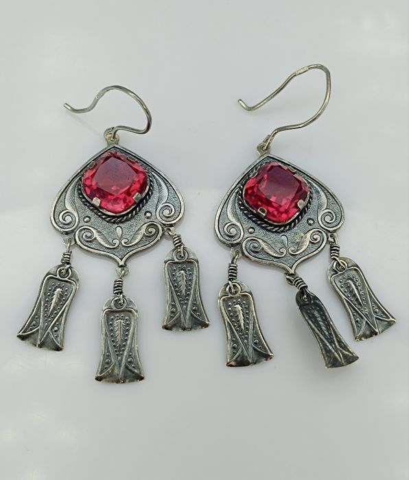 Советские серебряные серьги 875 пробы.