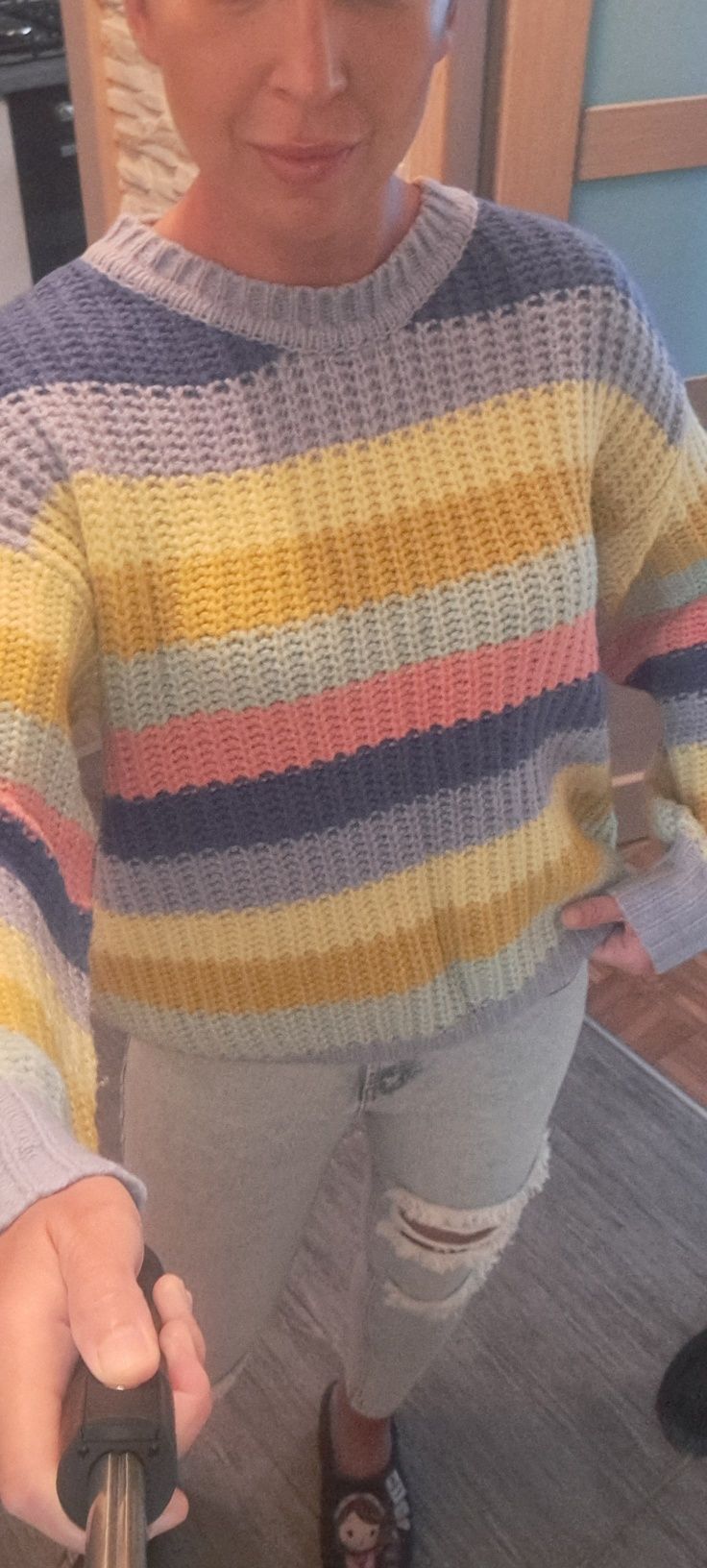 Sweter damski oversize paski S M L