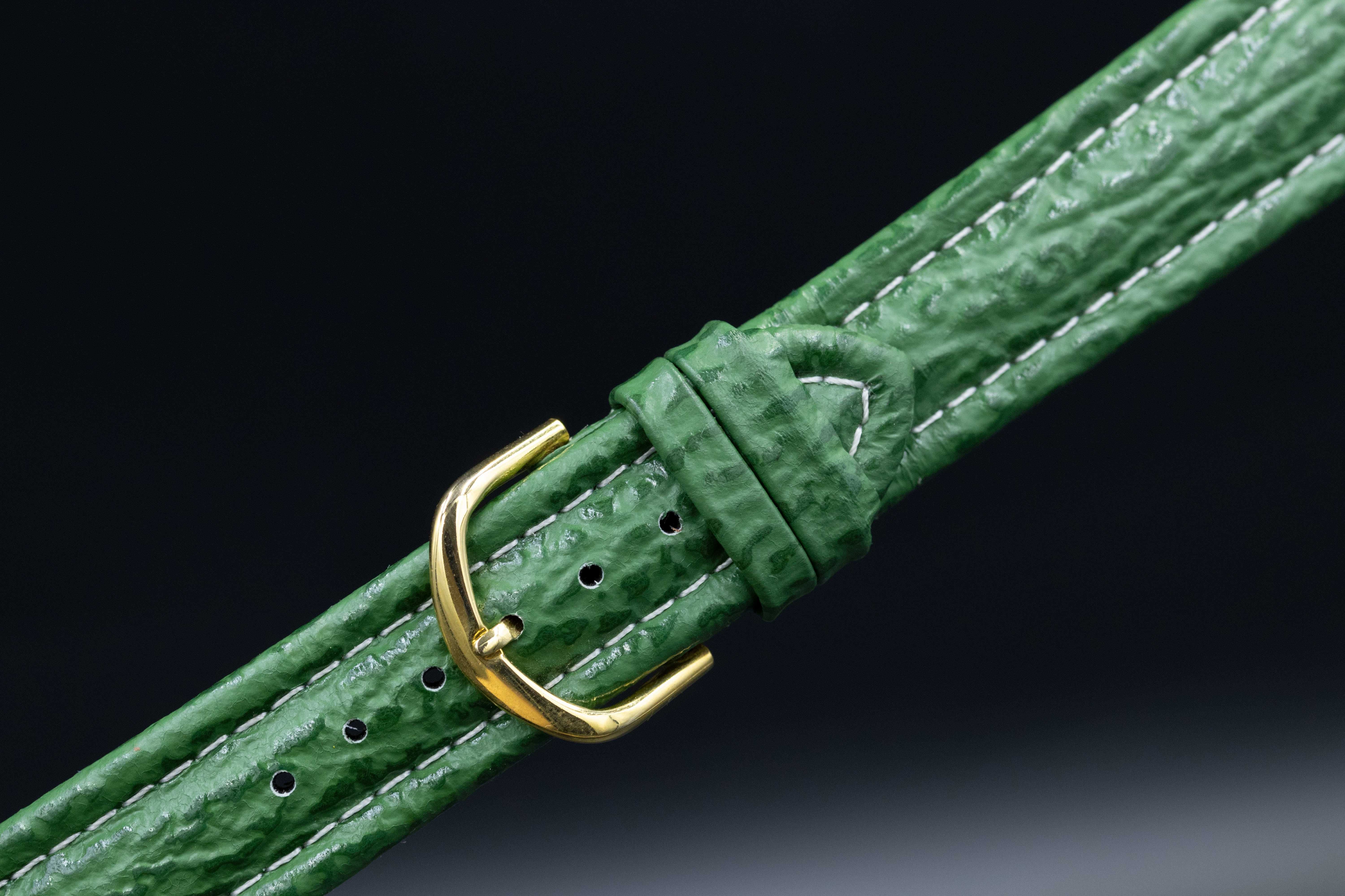 Pasek Opaska do Zegarka z Prawdziwej skóry Vintage Zielony 20mm No55