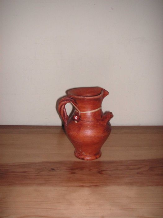 Jarro Barro, Meia Lua, Cesta Gesso e Quadro Decorativos