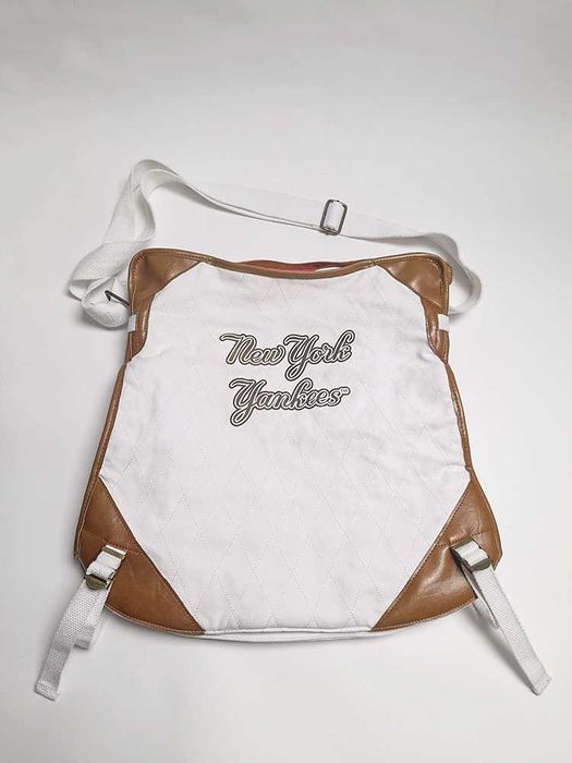 Mala Bolsa Tiracolo Ombro Lona Branca New York Yankees Vintage