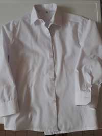 Biała koszula z długim rękawem rozmiar 134
