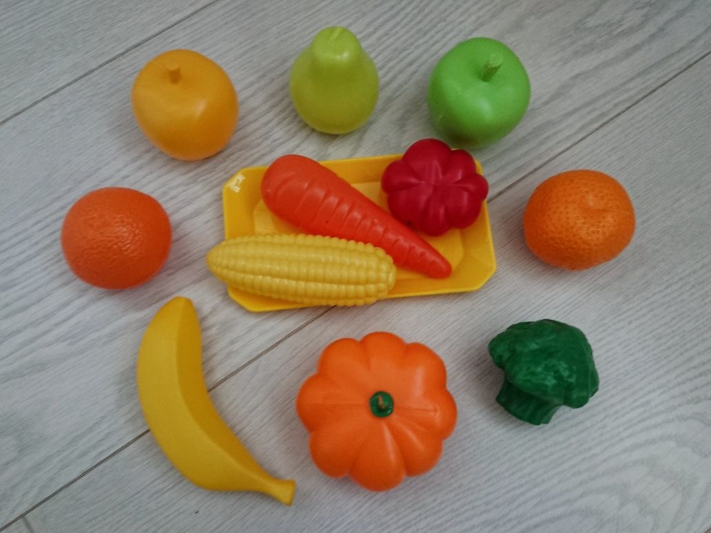 Игровой набор пластиковых фруктов и овощей, 12 предметов