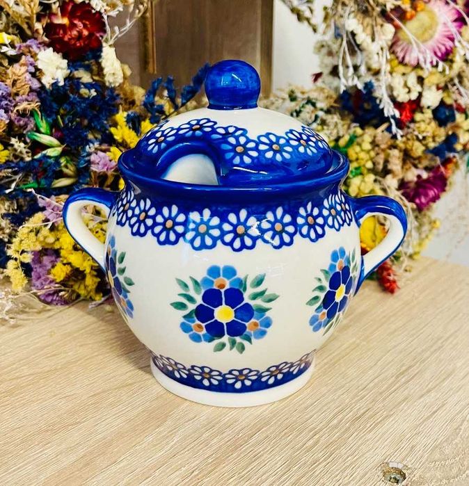 Ceramika Bolesławiec. Cukiernica Pojemnik miodownik (508)