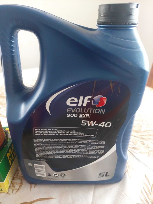 Oleo de motor e filtro de oleo Elf 5w40