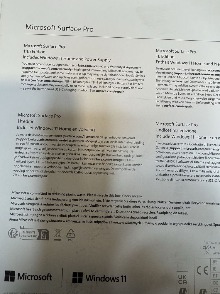 Microsoft Surface Pro 11th Edition новий