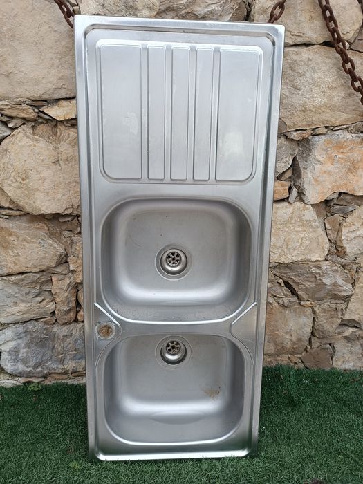 Vendo lava loiça inox duas cubas da rodi com 120cm