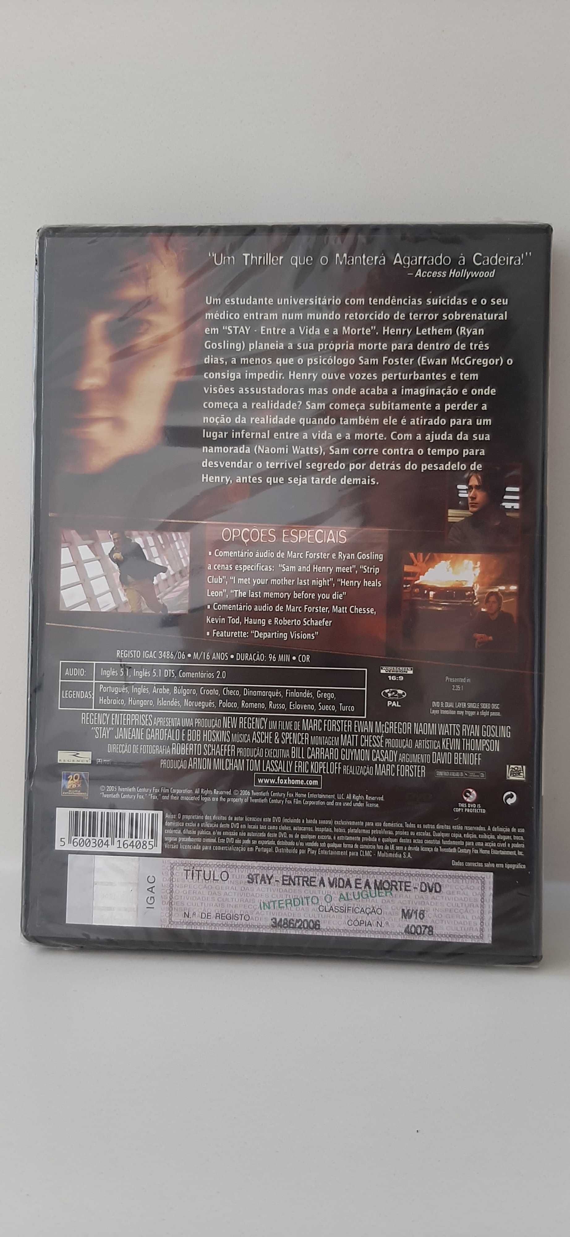 Stay - entre a vida e a morte - DVD