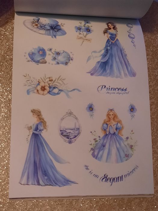 20 páginas repletas de autocolantes temáticos, Princesas, jardin