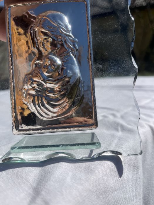 Srebrny obrazek na szkle