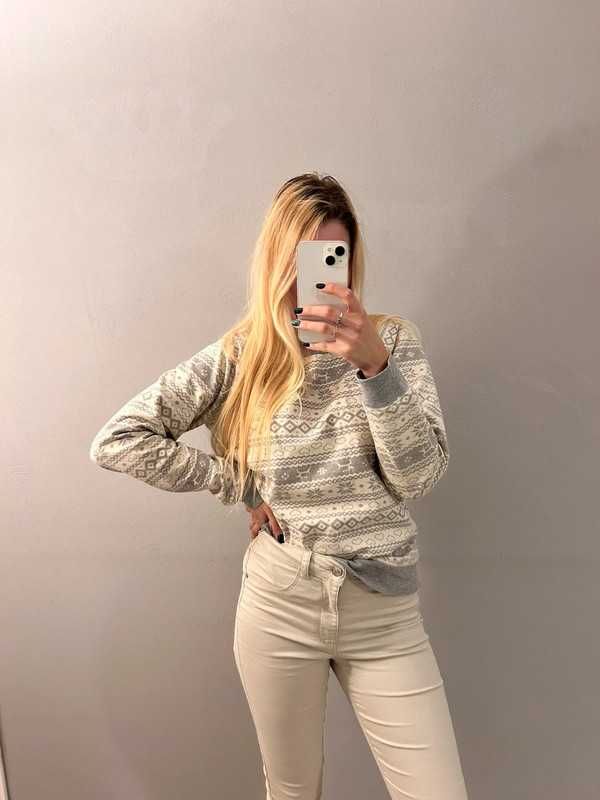 Terranova L 40 szara bluza ciepła z norweskim wzorem szara