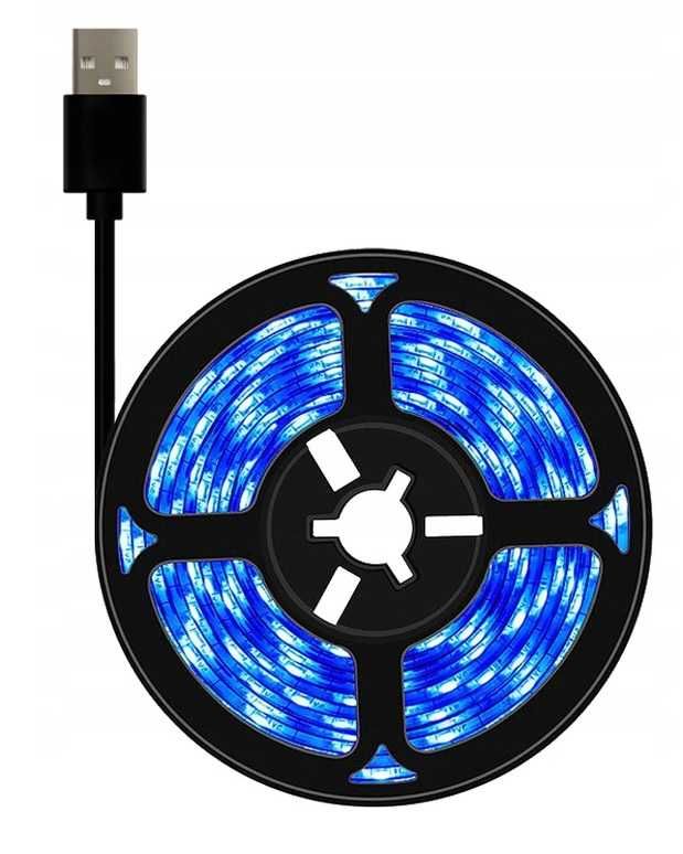 Taśma LED USB 5V podświetlenie mebli TV 1m Blue * Video-Play Wejherowo