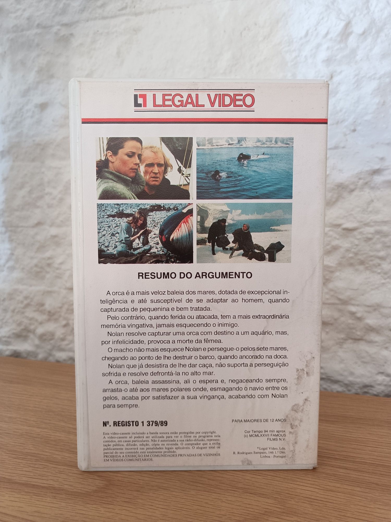 Filme VHS Orca A Fúria dos Mares