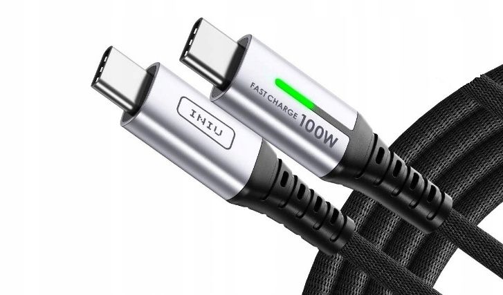 Kabel przewód usbc na usb c INIU USB - USB typ C 1 m czarny