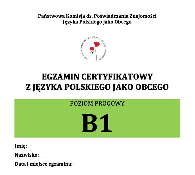 останні місця Курс з польської підготовки до іспиту B1.  - Polski B1