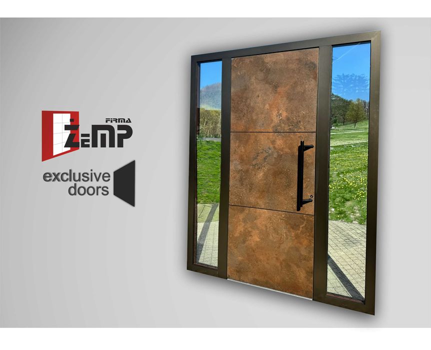 Aluminiowe drzwi Schuco ze spiekiem