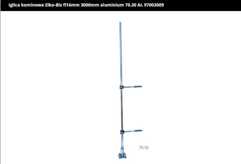 Iglica kominowa odgromowa 3000 mm AL