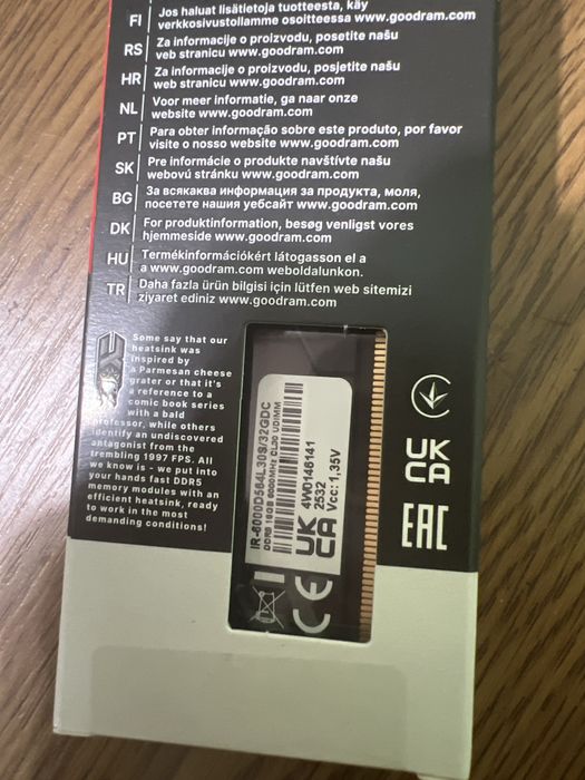 Оперативна памʼять ddr5 6000MHz 2x16 gb CL30