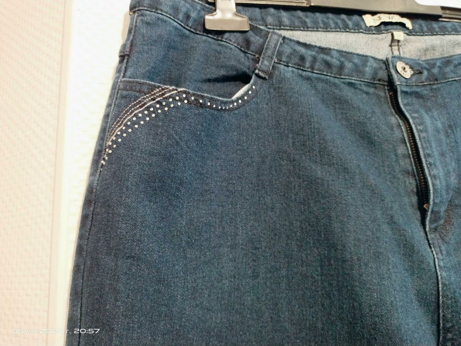 Джинсы синие 56-58  большой размер  батал