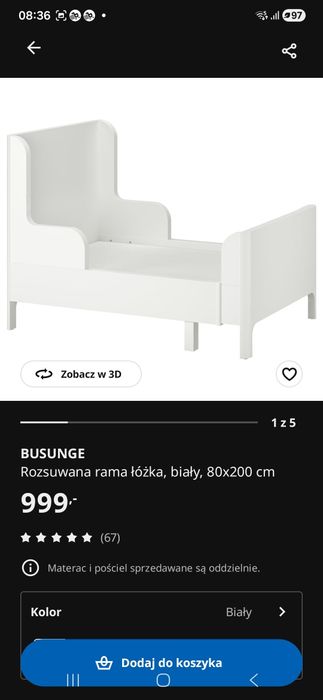 Łóżko rozsuwane ikea business + materac