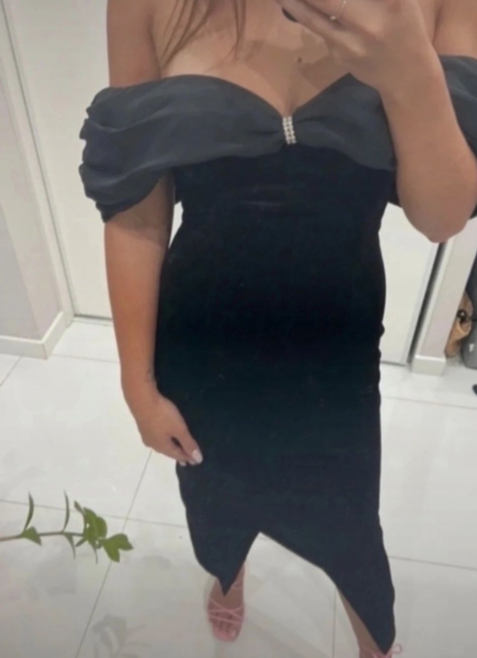 Piękna sukienka S elegancka sylwester święta maxi welurowa