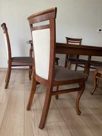 Krzesło drewniane kasztan z materiałem