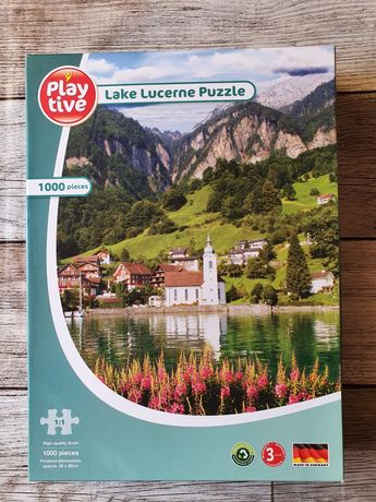 Puzzle 1000 el. Lake Lucerne Jezioro Kościół Kościółek Widoczek