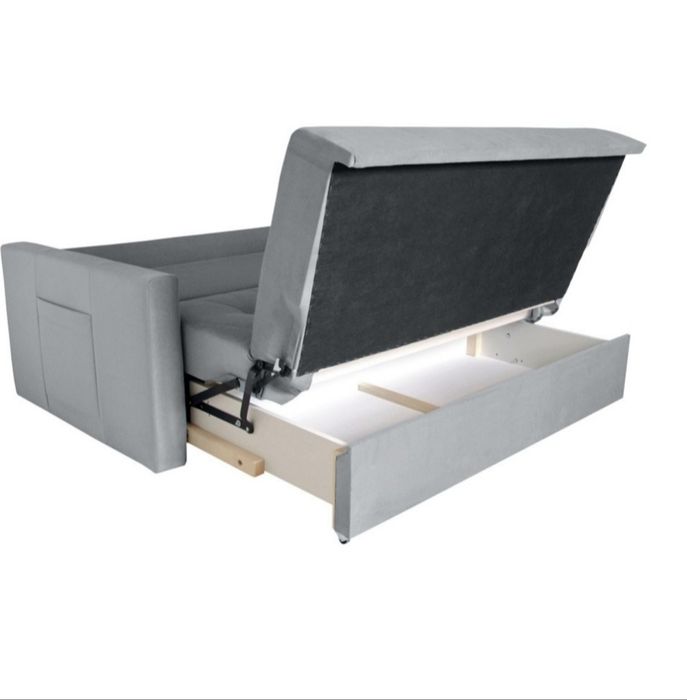 Sofa amerykanka, szara Bomo 3 (166 cm)