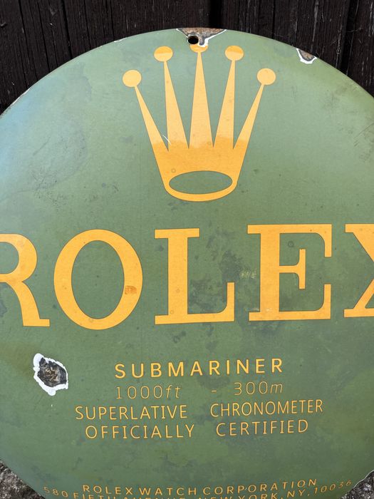 Vintage szyld emaliowany Rolex emalia tablica reklama retro USA