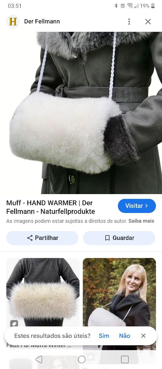 Aquecedor de mãos em pêlo