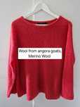 Czerwony sweter Soft Rebels z wełną merino i wełną jagnięca, oversize,