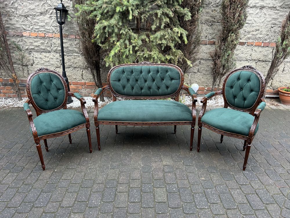 Wypoczynek Ludwikowski Ludwik Sofa Kanpa + Dwa Fotele Po Renowacji
