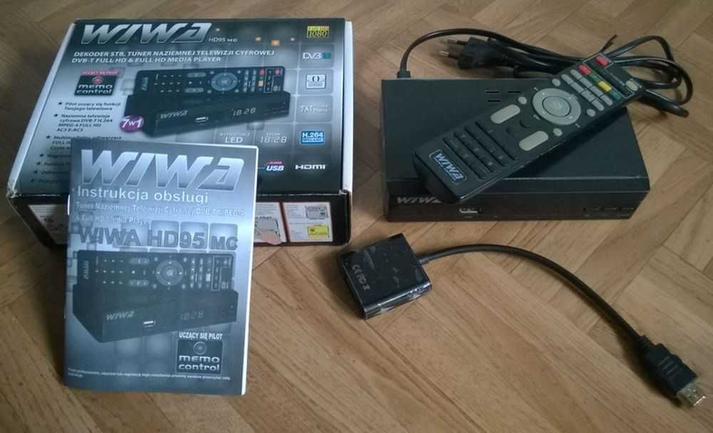 Odtwarzacz filmów muzyki zdjęć przez USB Wiwa HD95 + adapter HDMI VGA