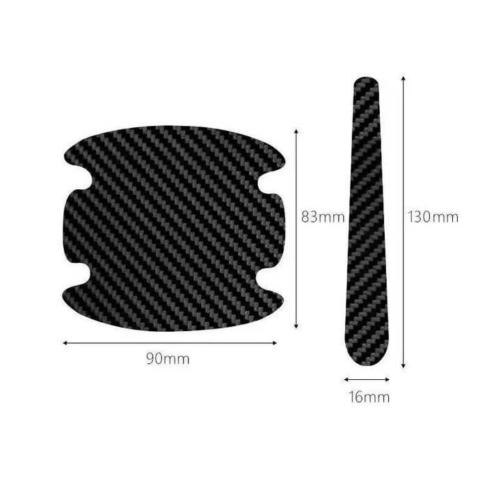 Захисні наклейки на ручки авто Карбон
